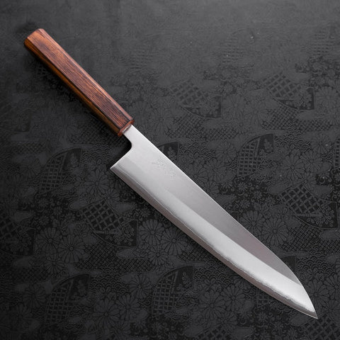 Gyuto White Steel #1, Poliert Sumi Urushi Griff, 240mm-[Musashi]-[Japan-Küchenmesser]