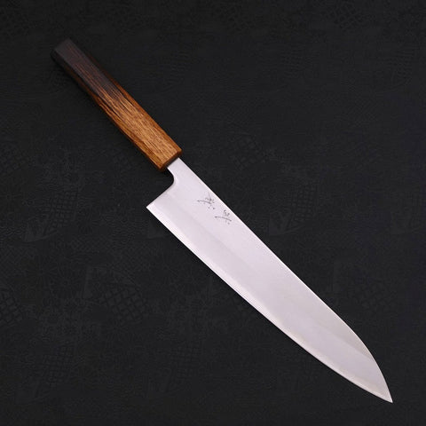Gyuto White Steel #1 Poliert Yaki Urushi Griff 240mm-[Musashi]-[Japan-Küchenmesser]