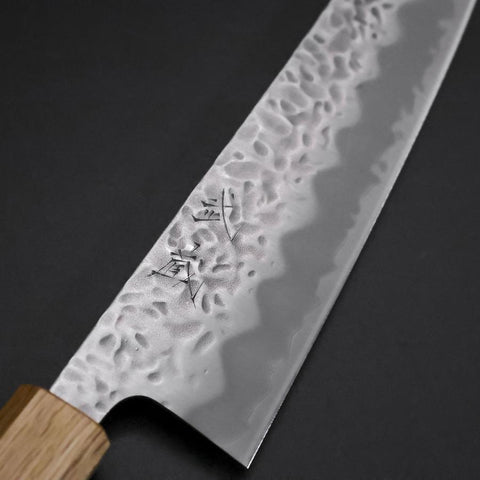 Gyuto White Steel #1 Tsuchime Walnussholz Griff 210mm-[Musashi]-[Japan-Küchenmesser]
