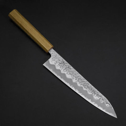 Gyuto White Steel #1 Tsuchime Walnussholz Griff 210mm-[Musashi]-[Japan-Küchenmesser]