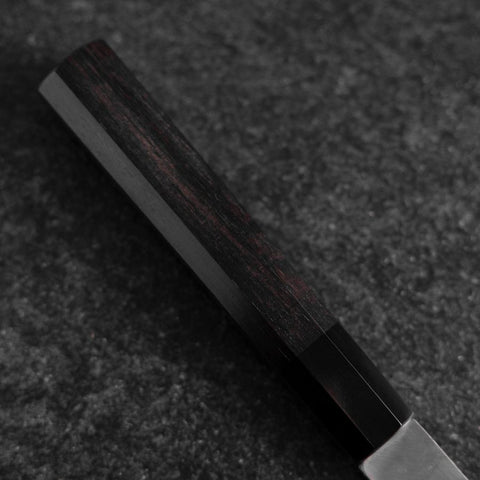 Gyuto White Steel #2 Chokin Kasumi Pagode Sakura Büffelhorn und Ebenholz Griff 210mm-[Musashi]-[Japan-Küchenmesser]