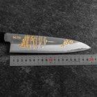 Gyuto White Steel #2 Chokin Kasumi Pagode Sakura Büffelhorn und Ebenholz Griff 210mm-[Musashi]-[Japan-Küchenmesser]