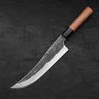Gyuto White Steel #2 Edelstahlummantelung Kurouchi Büffelhorn und Teakholz Griff 210mm-[Musashi]-[Japan-Küchenmesser]