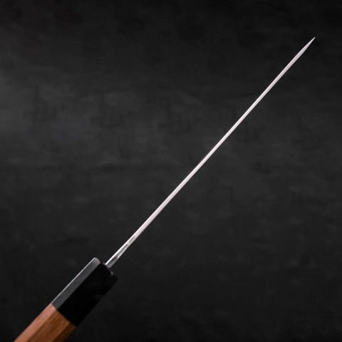 Gyuto White Steel #2 Edelstahlummantelung Kurouchi Büffelhorn und Teakholz Griff 210mm-[Musashi]-[Japan-Küchenmesser]