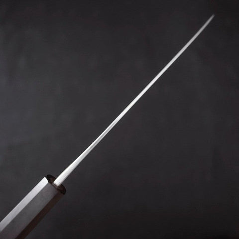 Gyuto White Steel #2 Edelstahlummantelung Kurouchi Ebenholz Griff 180mm-[Musashi]-[Japan-Küchenmesser]