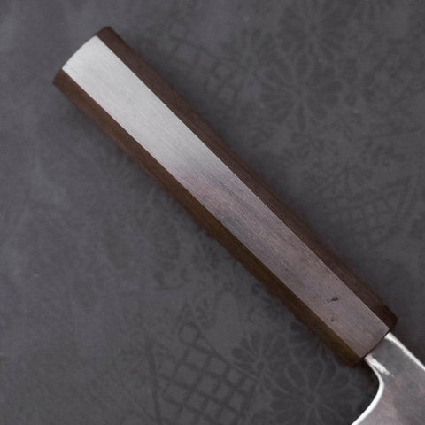 Gyuto White Steel #2 Edelstahlummantelung Kurouchi Ebenholz Griff 180mm-[Musashi]-[Japan-Küchenmesser]