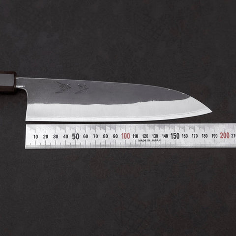 Gyuto White Steel #2 Edelstahlummantelung Kurouchi Ebenholz Griff 180mm-[Musashi]-[Japan-Küchenmesser]
