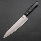 Gyuto White Steel #2 Edelstahlummantelung Poliert Schwarzer Westlicher Griff 180mm-[Musashi]-[Japan-Küchenmesser]