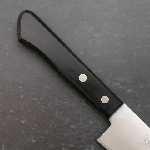 Gyuto White Steel #2 Edelstahlummantelung Poliert Schwarzer Westlicher Griff 180mm-[Musashi]-[Japan-Küchenmesser]