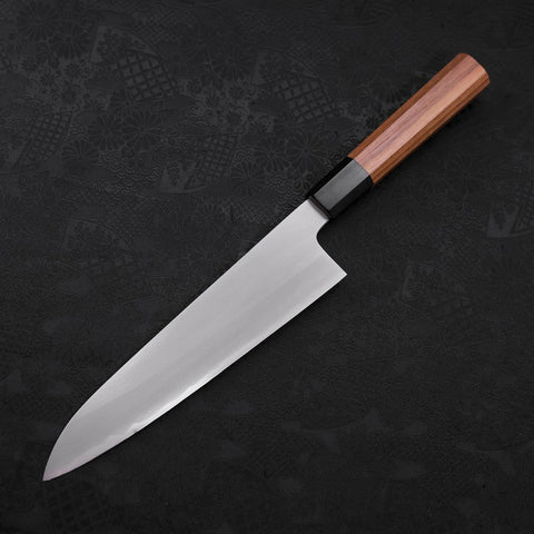 Gyuto White Steel #2 Kasumi Büffelhorn und Teakholz Griff 210mm-[Musashi]-[Japan-Küchenmesser]