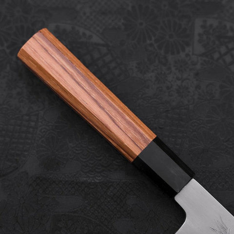 Gyuto White Steel #2 Kasumi Büffelhorn und Teakholz Griff 210mm-[Musashi]-[Japan-Küchenmesser]