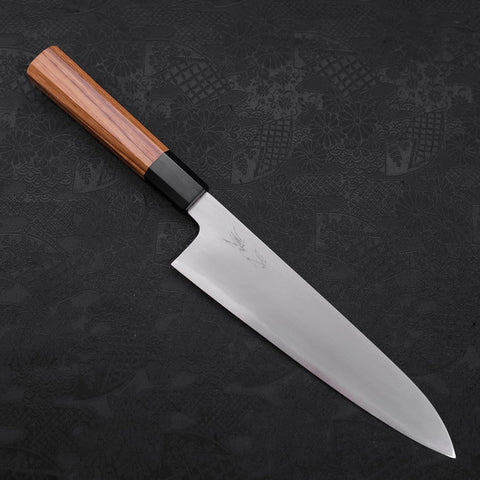 Gyuto White Steel #2, Kasumi Büffelhorn und Teak Griff, 210mm-[Musashi]-[Japan-Küchenmesser]