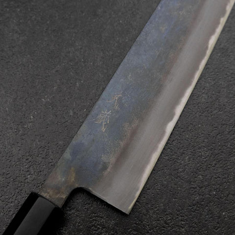 Gyuto White Steel #2 Kurouchi Büffelhorn und Magnolienholz Griff 240mm-[Musashi]-[Japan-Küchenmesser]