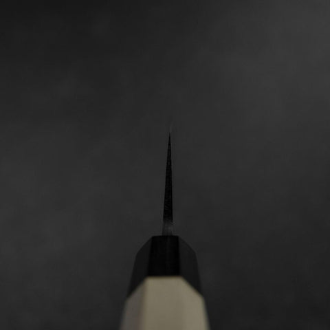 Gyuto White Steel #2 Kurouchi Büffelhorn und Magnolienholz Griff 240mm-[Musashi]-[Japan-Küchenmesser]