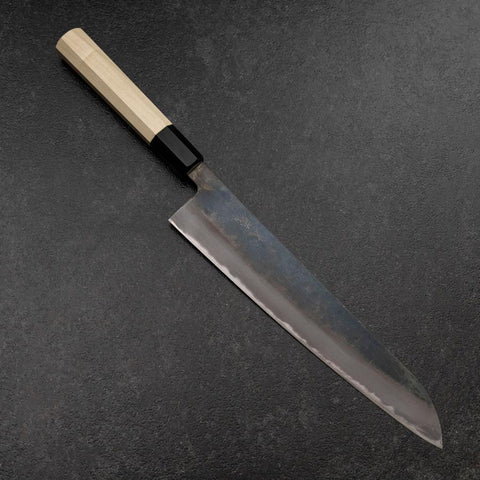Gyuto White Steel #2 Kurouchi Büffelhorn und Magnolienholz Griff 240mm-[Musashi]-[Japan-Küchenmesser]