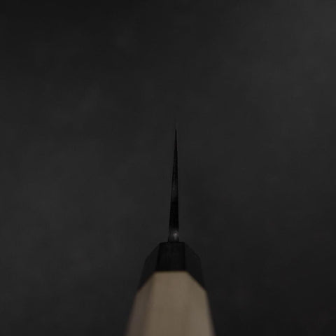 Gyuto White Steel #2 Kurouchi Büffelhorn und Magnolienholz Griff 240mm（größere Breite）-[Musashi]-[Japan-Küchenmesser]