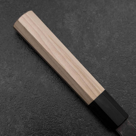 Gyuto White Steel #2 Kurouchi Büffelhorn und Magnolienholz Griff 240mm（größere Breite）-[Musashi]-[Japan-Küchenmesser]