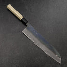 Gyuto White Steel #2 Kurouchi Büffelhorn und Magnolienholz Griff 240mm（größere Breite）-[Musashi]-[Japan-Küchenmesser]