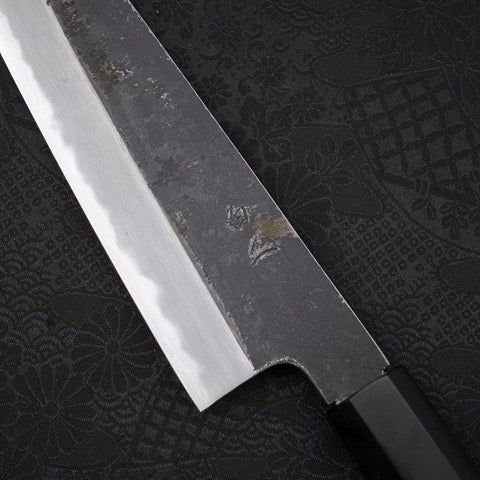 Gyuto White Steel #2, Kurouchi Chokin "Drache" Büffelhorn und Ebenholz Griff, 210mm-[Musashi]-[Japan-Küchenmesser]