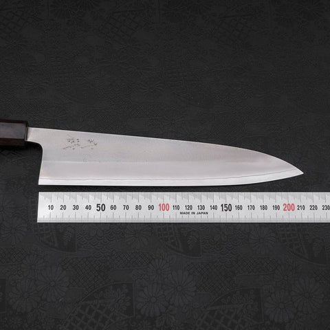 Gyuto White Steel #2 Nashiji Ebenholz Griff 210mm-[Musashi]-[Japan-Küchenmesser]