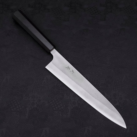 Gyuto White Steel #2, Nashiji Ebenholz Griff, 240mm-[Musashi]-[Japan-Küchenmesser]