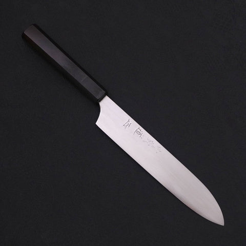 Gyuto White Steel #2 Super Poliert Büffelhorn und Ebenholz Griff 190mm-[Musashi]-[Japan-Küchenmesser]