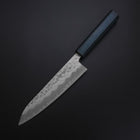 Gyuto White Steel #2 Tsuchime Dunkelblauer Urushi Griff 180mm-[Musashi]-[Japan-Küchenmesser]