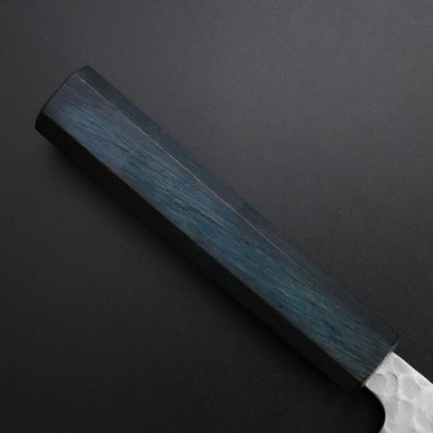 Gyuto White Steel #2 Tsuchime Dunkelblauer Urushi Griff 180mm-[Musashi]-[Japan-Küchenmesser]