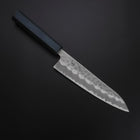 Gyuto White Steel #2 Tsuchime Dunkelblauer Urushi Griff 180mm-[Musashi]-[Japan-Küchenmesser]