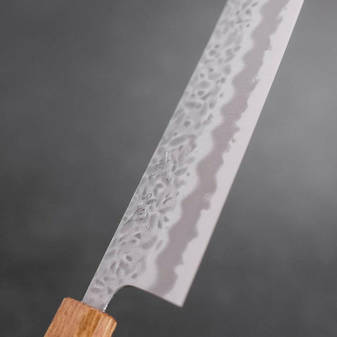 Gyuto White steel #1 Edelstahlummantelung, Tsuchime Yaki Urushi Griff, 240mm-[Musashi]-[Japan-Küchenmesser]