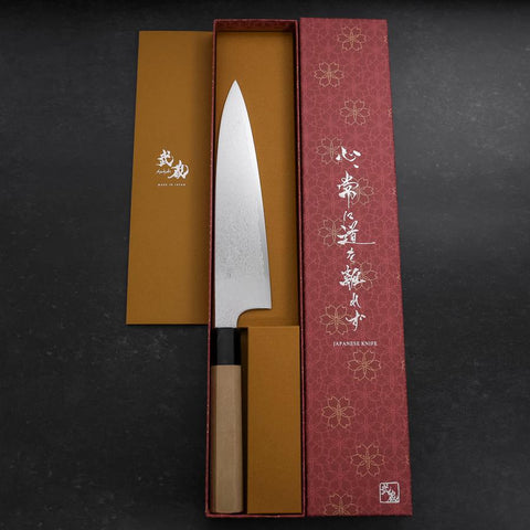 Gyuto ZA-18 Damast Büffelhorn und Magnolienholz Griff 210mm-[Musashi]-[Japan-Küchenmesser]