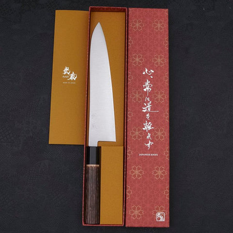 Gyuto ZDP-189 Poliert Büffelhorn und Kastanieholz Griff 240mm-[Musashi]-[Japan-Küchenmesser]
