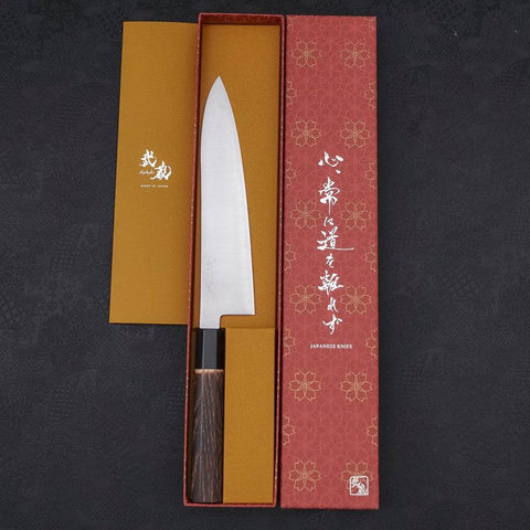 Gyuto ZDP-189 Poliert Büffelhorn und Kastanienholz Griff 210mm-[Musashi]-[Japan-Küchenmesser]