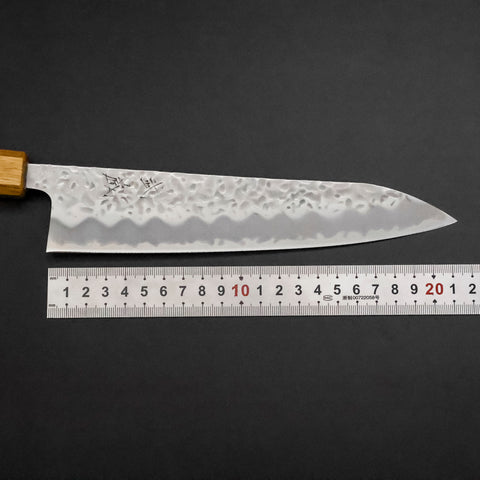 Gyuto White Steel #1 Tsuchime Walnussholz Griff 210mm