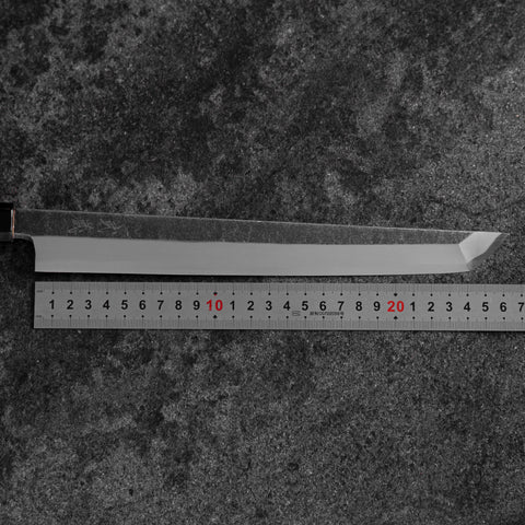 Sakimaru Takohiki Blue Steel #2 Kurouchi Büffelhorn und Wenge Griff 270mm