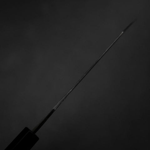 Hakata Blue Steel #2 Kurouchi Büffelhorn und Ebenholz Griff 165mm-[Musashi]-[Japan-Küchenmesser]