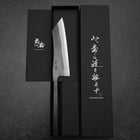 Hakata Blue Steel #2 Kurouchi Büffelhorn und Ebenholz Griff 165mm-[Musashi]-[Japan-Küchenmesser]