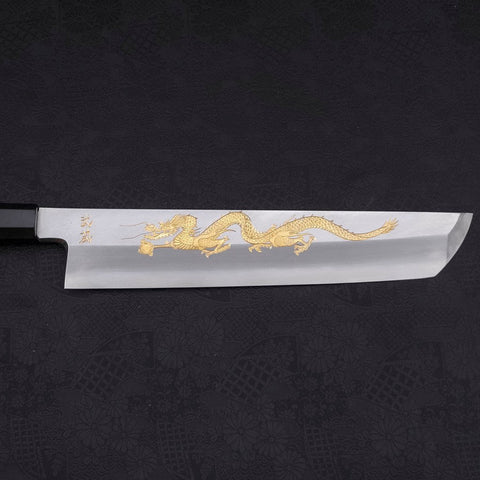 Hamokiri White Steel #2, Kasumi Chokin "Drache" Büffelhorn und Ebenholz Griff, 300mm-[Musashi]-[Japan-Küchenmesser]