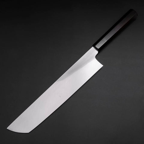 Hamokiri(Honekiri) White Steel #2 Kasumi Büffelhorn und Ebenholz Griff 300mm-[Musashi]-[Japan-Küchenmesser]