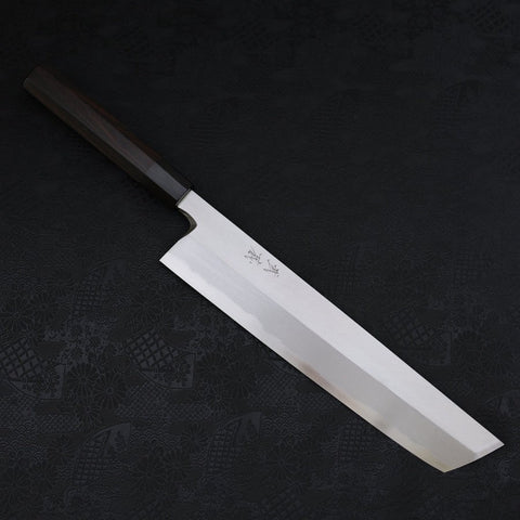 Hamokiri(Honekiri) White Steel #2, Kasumi Büffelhorn und Ebenholz Griff, 300mm-[Musashi]-[Japan-Küchenmesser]