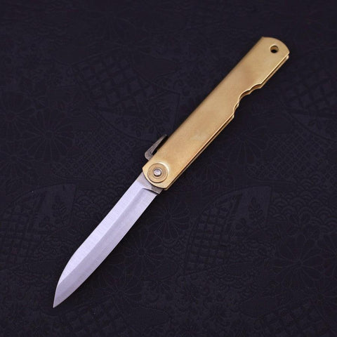 Higonokami Aogami 100mm Gold Sasaki Neu-[Musashi]-[Japan-Küchenmesser]