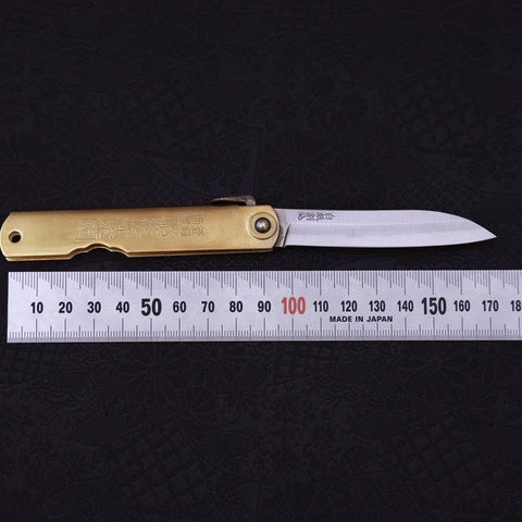 Higonokami Aogami 100mm Gold Sasaki Neu-[Musashi]-[Japan-Küchenmesser]