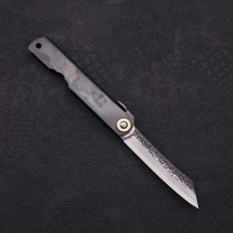 Higonokami Aogami 100mm, Schwarz Kurouchi Tsuchime-[Musashi]-[Japan-Küchenmesser]