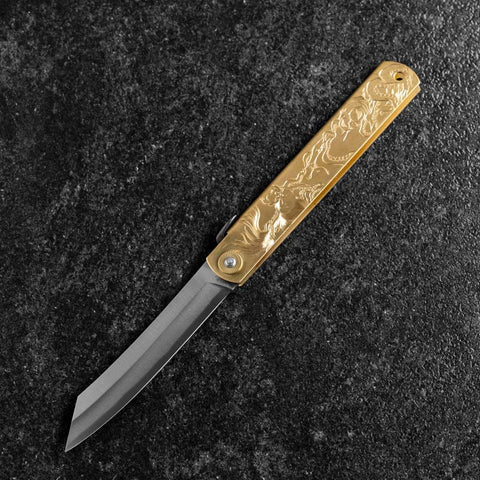 Higonokami Aogami Chokin Oktopus und Ama Taucher 120mm-[Musashi]-[Japan-Küchenmesser]