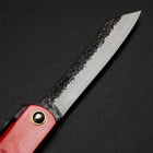 Higonokami Aogami Edelstahlummantelung Tsuchime 100mm mit roter Scheide-[Musashi]-[Japan-Küchenmesser]