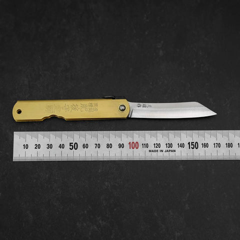 Higonokami Aogami Eto Hitsuji 80mm Messing-[Musashi]-[Japan-Küchenmesser]