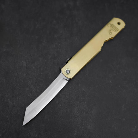Higonokami Aogami Eto Mi 80mm Messing-[Musashi]-[Japan-Küchenmesser]