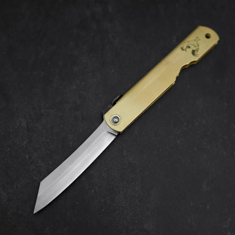 Higonokami Aogami Eto Tori 80mm Messing-[Musashi]-[Japan-Küchenmesser]