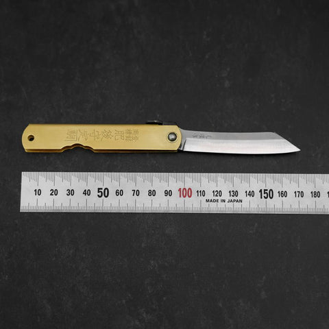 Higonokami Aogami Eto Tori 80mm Messing-[Musashi]-[Japan-Küchenmesser]