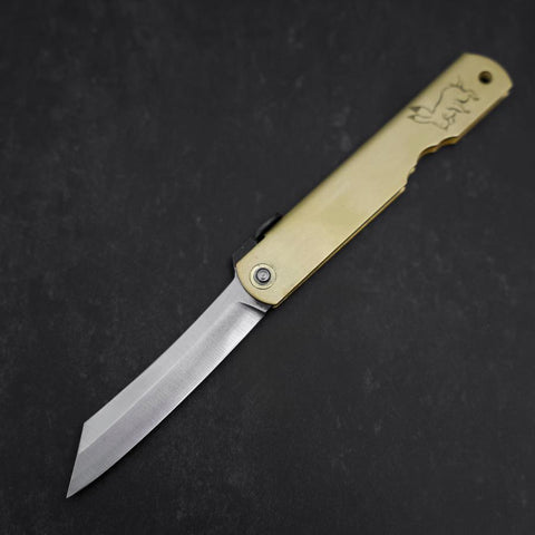 Higonokami Aogami Eto Usagi 80mm Messing-[Musashi]-[Japan-Küchenmesser]